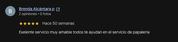 Reseña de Google de Brenda Alcántara