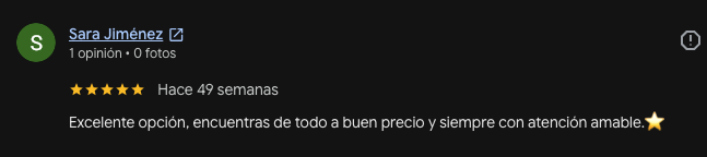 Reseña de Google de Sara Jiménez